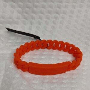 Marc By Marc Jacobs Bright Orange Chain Silicone Bracelet